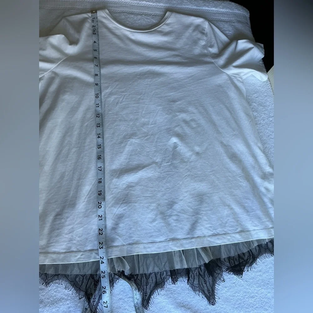 Zara White Short Sleeve Tee Sz M